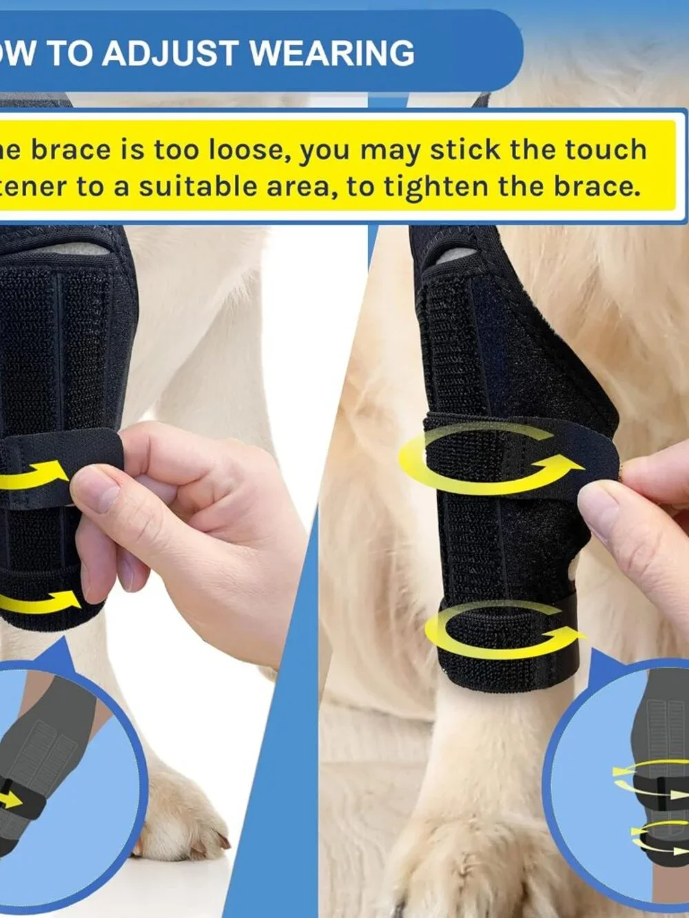 Dog Knee Brace for Hind Leg Support, Helps Stabilize ACL